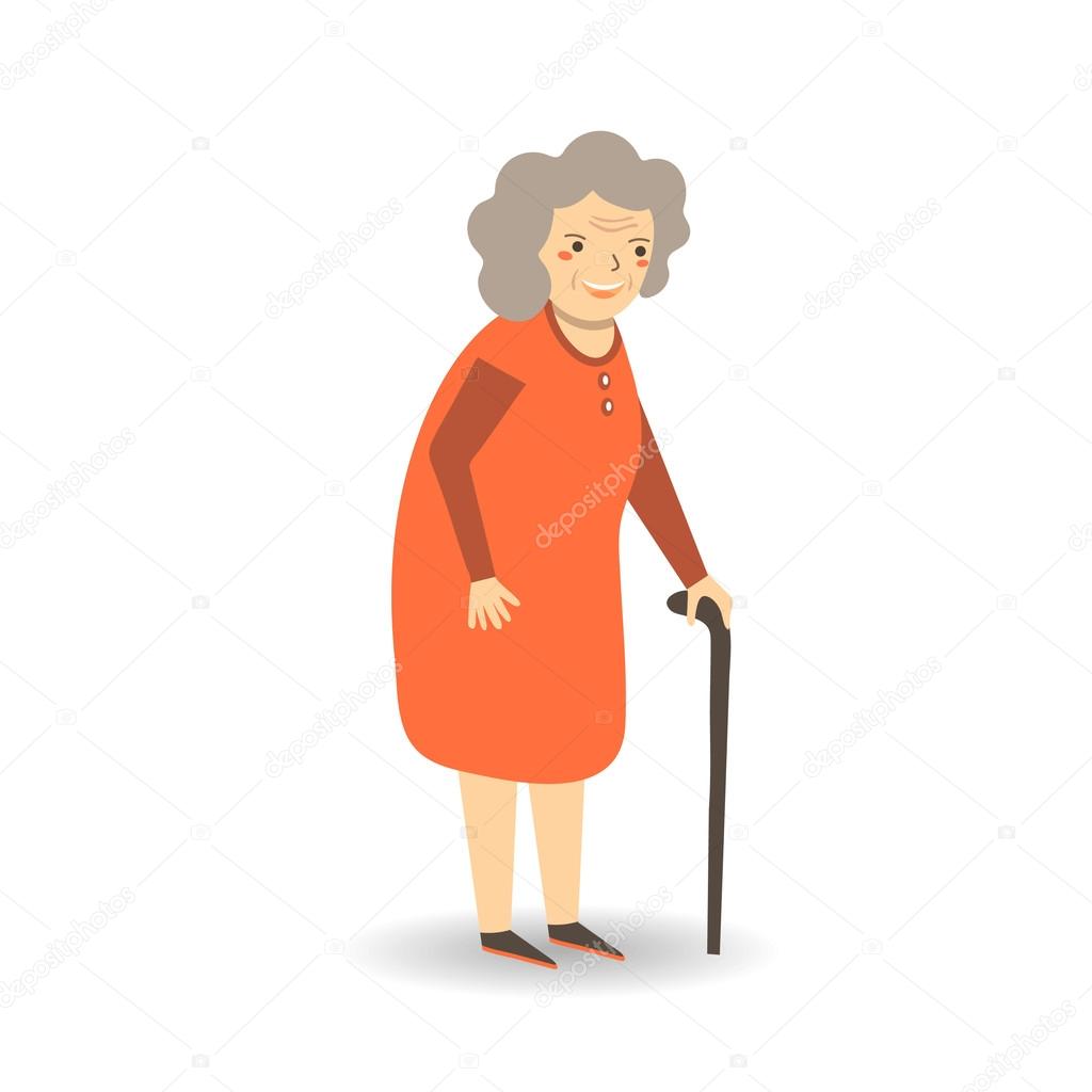 Cute flat style old lady Stock Vector Image by ©NadineVeresk #111818468