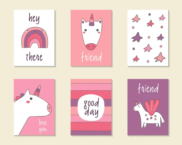 Χαριτωμένο doodle κάρτες — Διανυσματικό Αρχείο