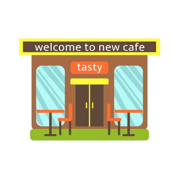 Mignon café de style plat — Image vectorielle