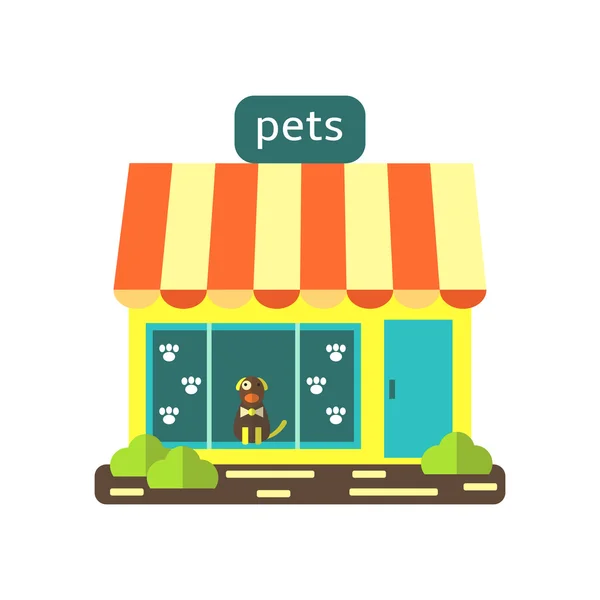 Cute flat style pet store — Stock Vector