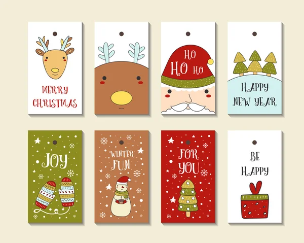 Cartes de Noël mignonnes — Image vectorielle