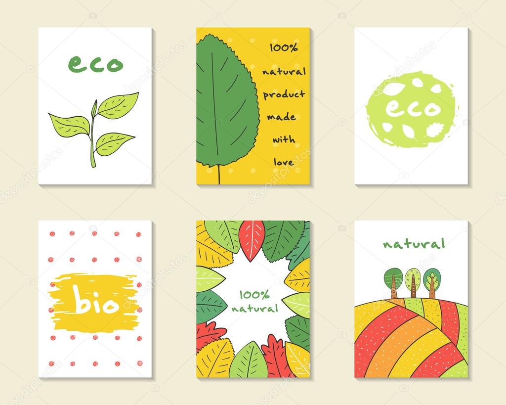 Cute hand drawn nature cards