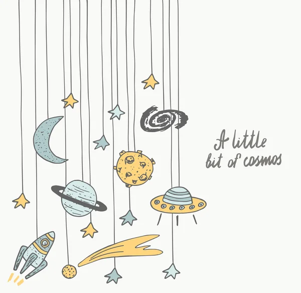 Cute hand drawn cosmic card