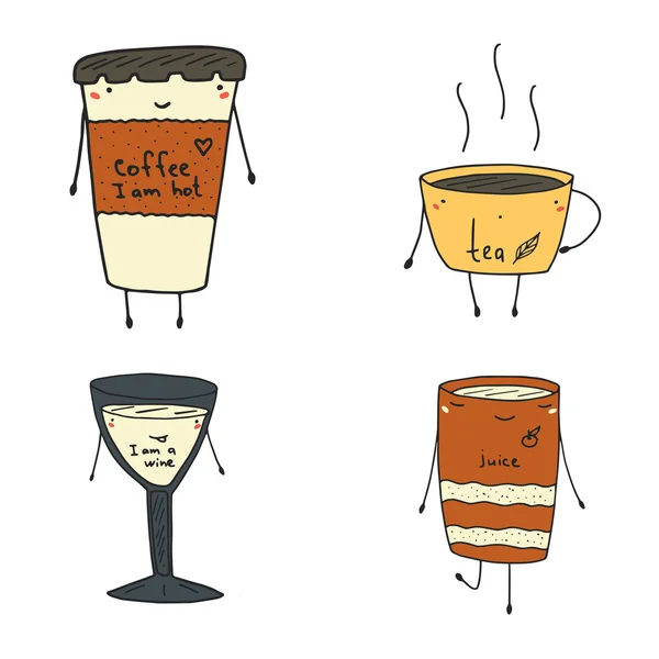 Hand drawn drinks collection Royalty Free Stock Vectors