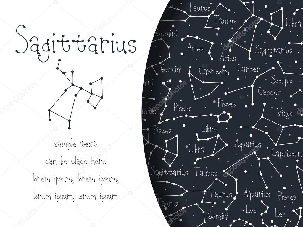 Hand drawn doodle Sagittarius card