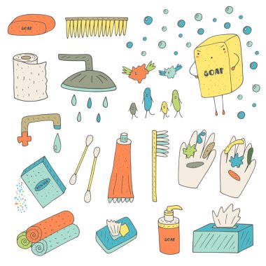 Cute hand drawn hygiene