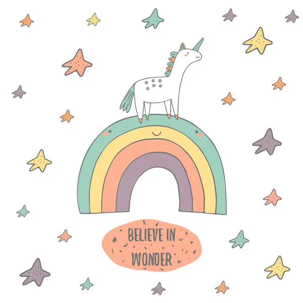 Şirin el çizilmiş doodle kartı