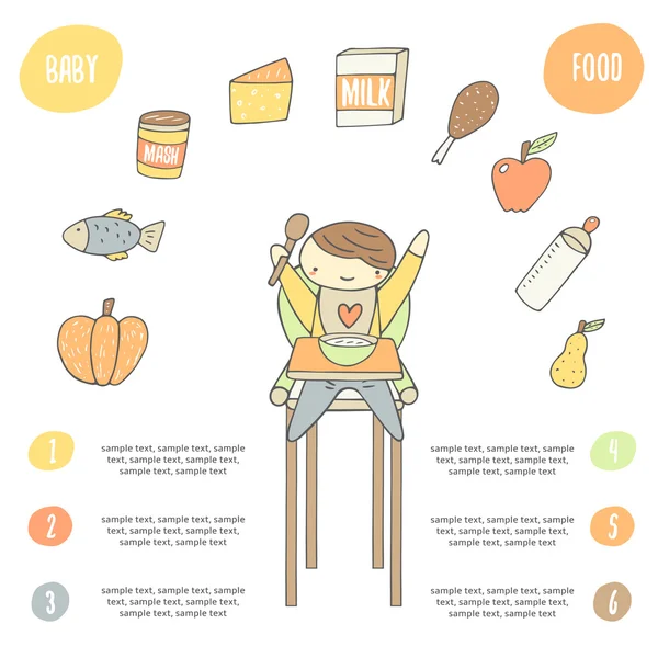 Hand drawn child diet background — 스톡 벡터