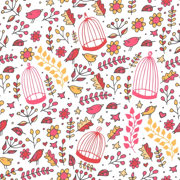 Cute hand drawn seamless pattern — Stock Vector