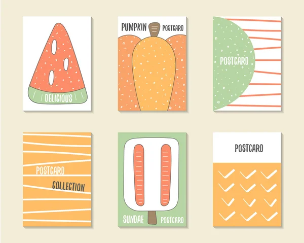 Mignonnes cartes doodle — Image vectorielle