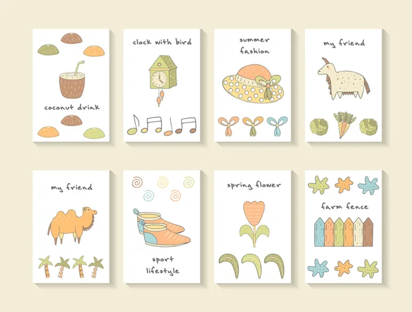 Cute hand drawn cards ⬇ Vector Image by © NadineVeresk | Vector Stock