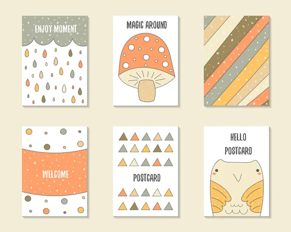 Mignonnes cartes doodle — Image vectorielle