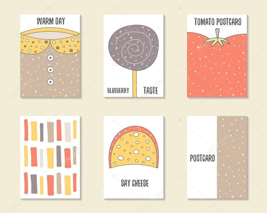 Cute hand drawn doodle cards