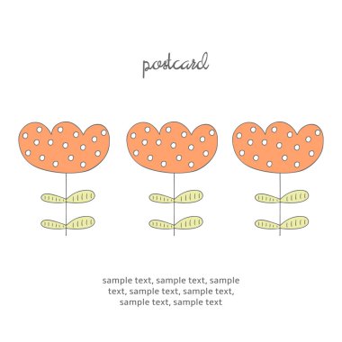 Şirin el çizilmiş doodle kartı