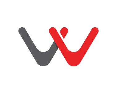 W harfleri iş logosu ve sembolleri şablon