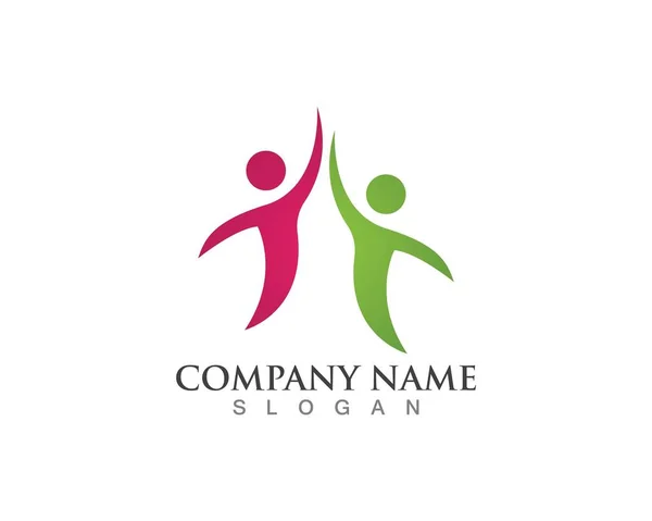 Comunidade Pessoas Cuidar Logotipo Símbolos Modelo Vetor —  Vetores de Stock
