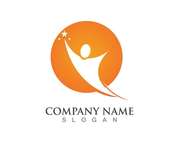 Star Successo Persone Cura Logo Simboli Modello — Vettoriale Stock