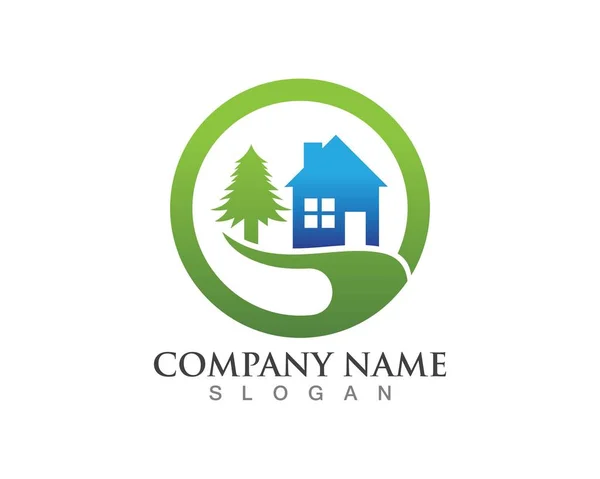 Building Home Nature Logo Design — Stock Vector