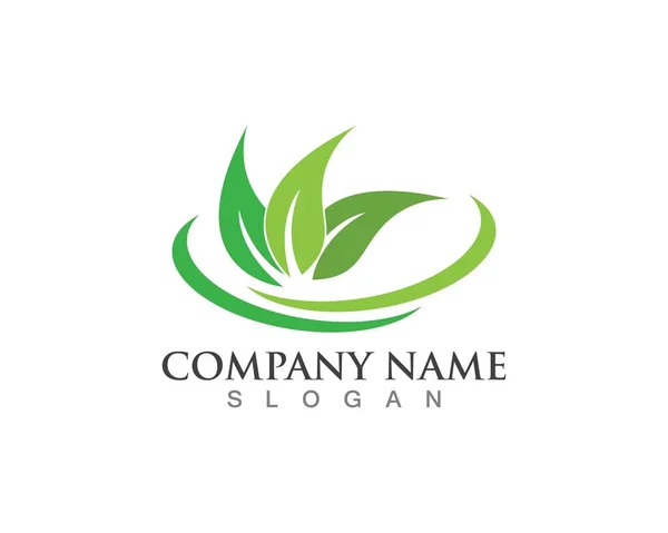 Foglie Verde Natura Logo Simbolo — Vettoriale Stock