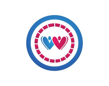 Sevgi insanları logo şablon vektörü