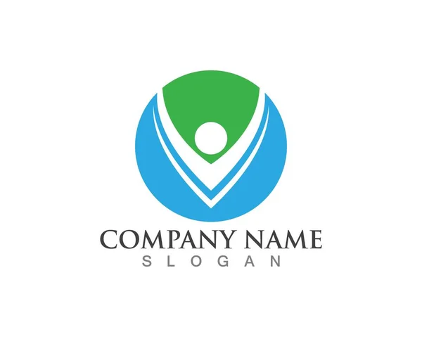 Signo Logotipo Carácter Humano Signo Logotipo Salud — Vector de stock