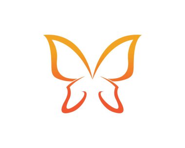 Vektör - Kelebek kavramsal basit, renkli simge. Logo. Vektör illüstrasyonu