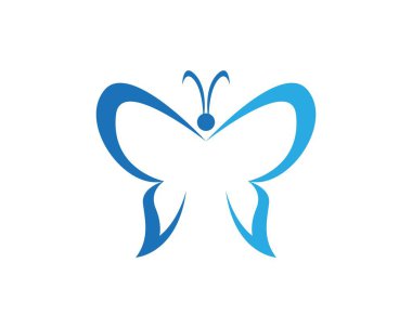 Vektör - Kelebek kavramsal basit, renkli simge. Logo. Vektör illüstrasyonu