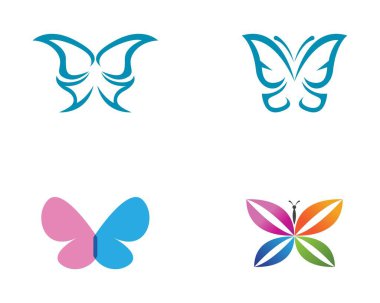 Vektör - Kelebek kavramsal basit, renkli simge. Logo. Vektör illüstrasyonu