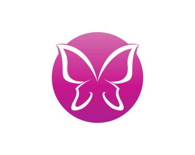 Vektör - Kelebek kavramsal basit, renkli simge. Logo. Vektör illüstrasyonu
