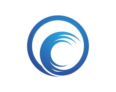 C Harfi Su Dalgası vektör çizim logosu