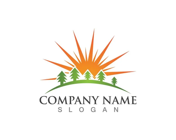 Sun Nature Logos Symbol Design Icon — Stock Vector