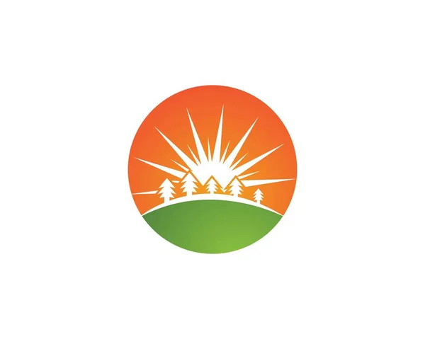 Logotipos Naturaleza Del Sol Icono Diseño Símbolo — Vector de stock