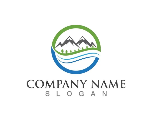 Nature Mountain Logos Business Template Vector Icons — Stock Vector