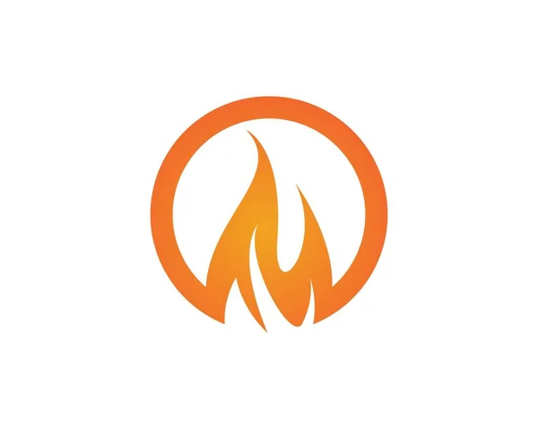 Fuego Llama Logotipo Plantilla — Vector de stock