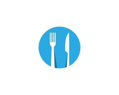 çatal ve kaşık restoran logo vektör şablonu