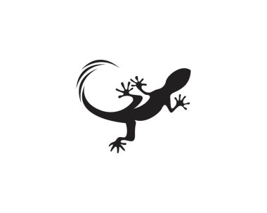 Kertenkele Bukalemun Gecko Siluet siyah vektör 10