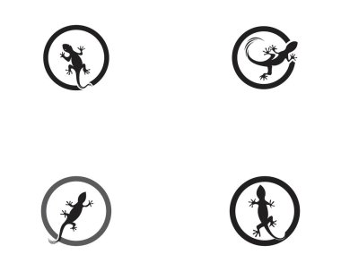 Kertenkele Bukalemun Gecko Siluet siyah vektör 10