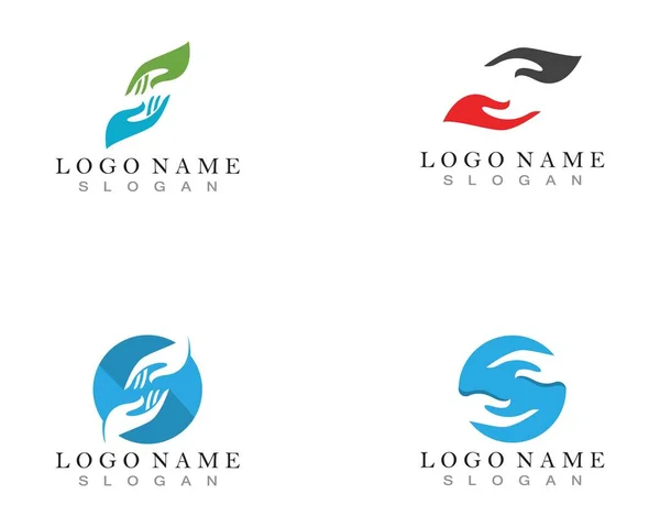 Mão Ajuda Logotipo Símbolos Modelo Ícones App —  Vetores de Stock