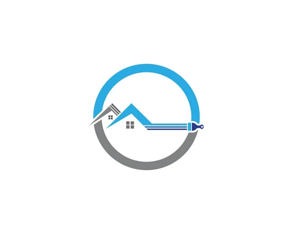Mengecat Logo Rumah Dan Vektor Simbol - Stok Vektor