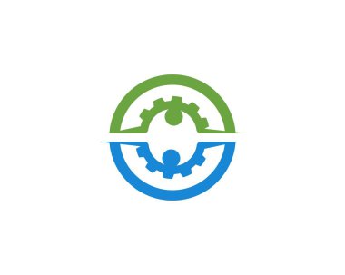 Gear Logo Şablonu vektör çizimi tasarımı