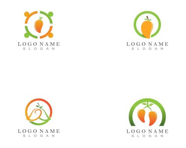 Mango meyve logosu ve sembol vektörü