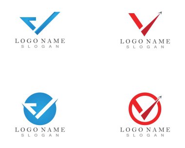 V Harfi Logo Şablonu Vektör simgesi