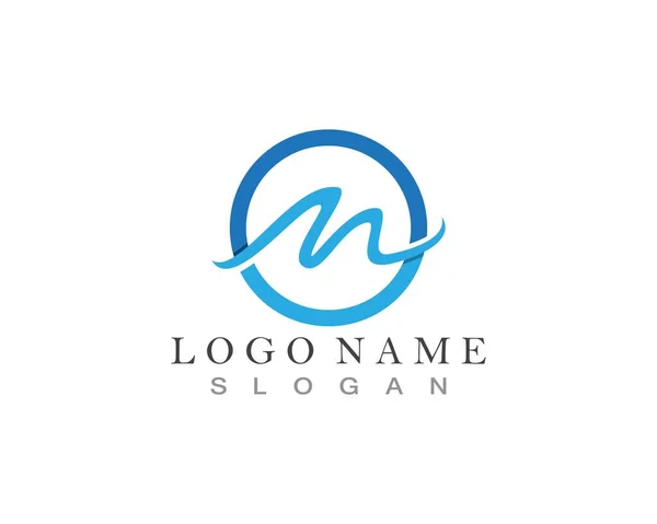 Літера Шаблон Логотипу Водної Хвилі — стоковий вектор