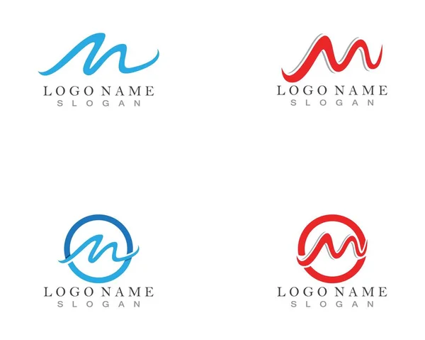 Lettre Vague Eau Modèle Logo Vecteur — Image vectorielle