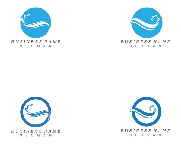 Vetor Logotipo Ícone Splash Onda Água — Vetor de Stock
