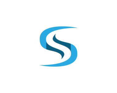S mavi logo ve semboller şablon vektörü
