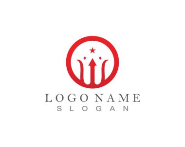 Sihirli mızrak logosu ve semboller şablon vektörü