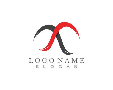 X Harfi Logo Şablonu