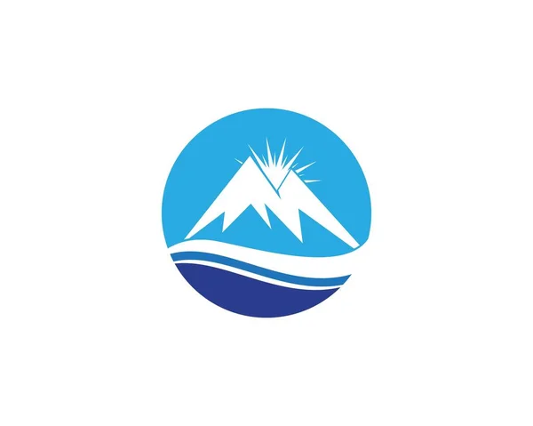 Munte Natura Peisaj Logo Simboluri Icoane Șablon — Vector de stoc