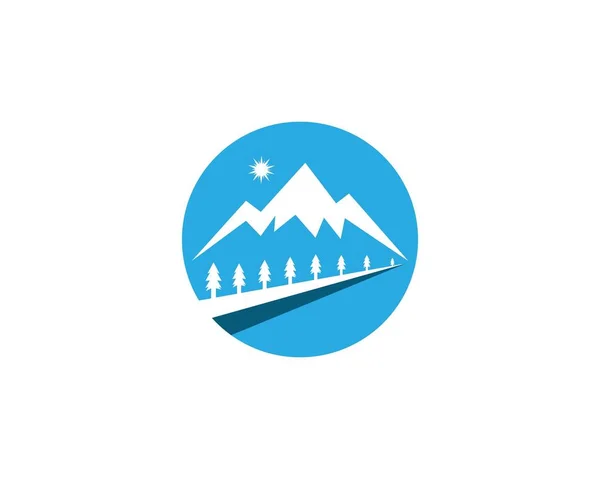 Montagna Natura Paesaggio Logo Simboli Icone Modello — Vettoriale Stock